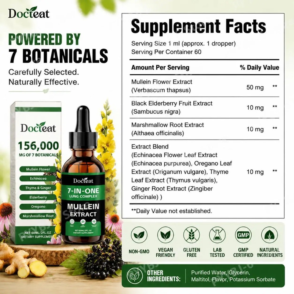 Docteat 7-in-1 Mullein Extract - огляд і ціна Herbal Wellness