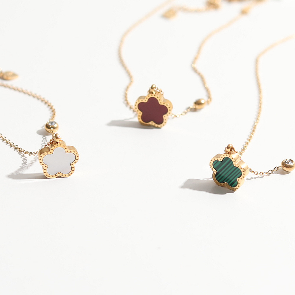 Stainless Steel 18K Gold Plate - огляд і ціна Red Clover Flower
