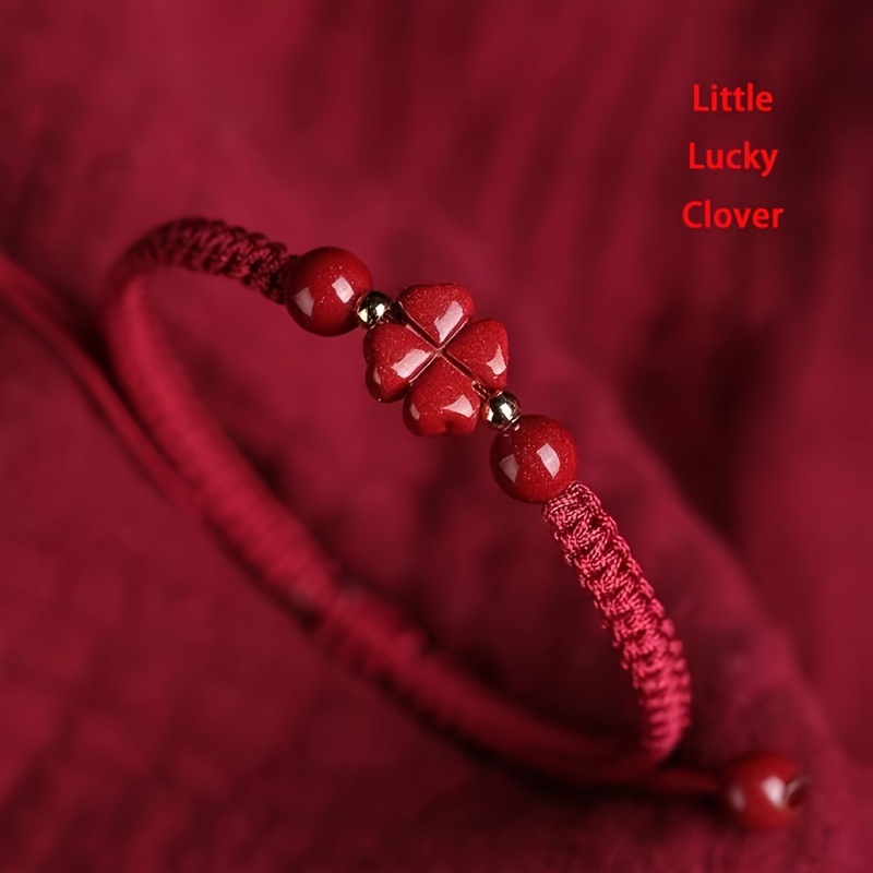 Braided Lucky Red Cord Bracele - огляд і ціна Red Clover Flower