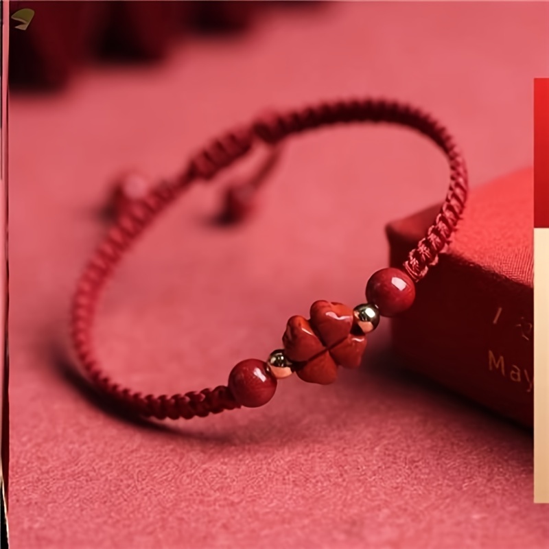 Braided Lucky Red Cord Bracele - огляд і ціна Red Clover Flower