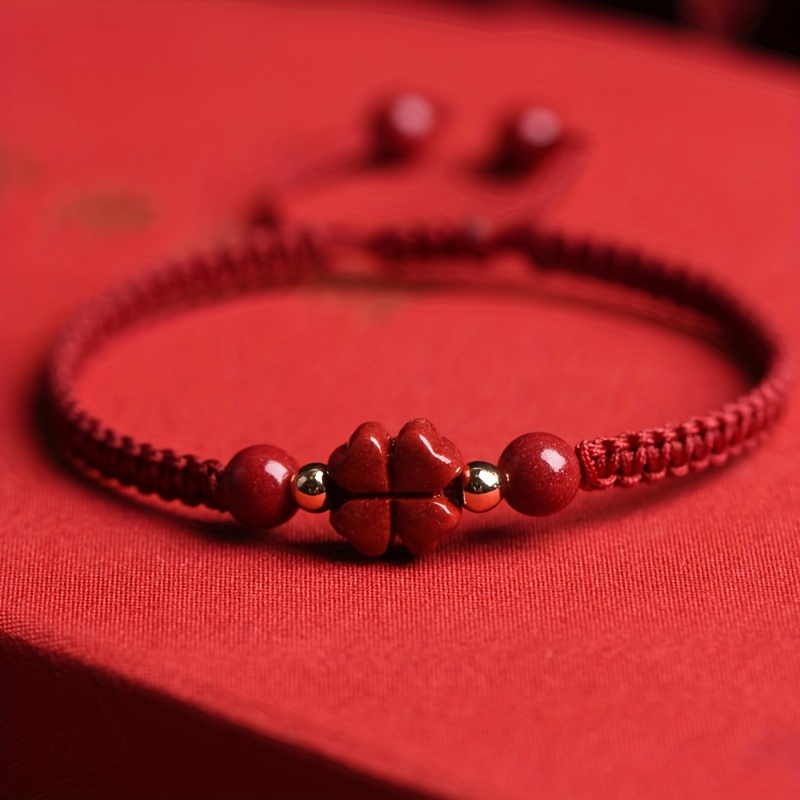 Braided Lucky Red Cord Bracele - огляд і ціна Red Clover Flower