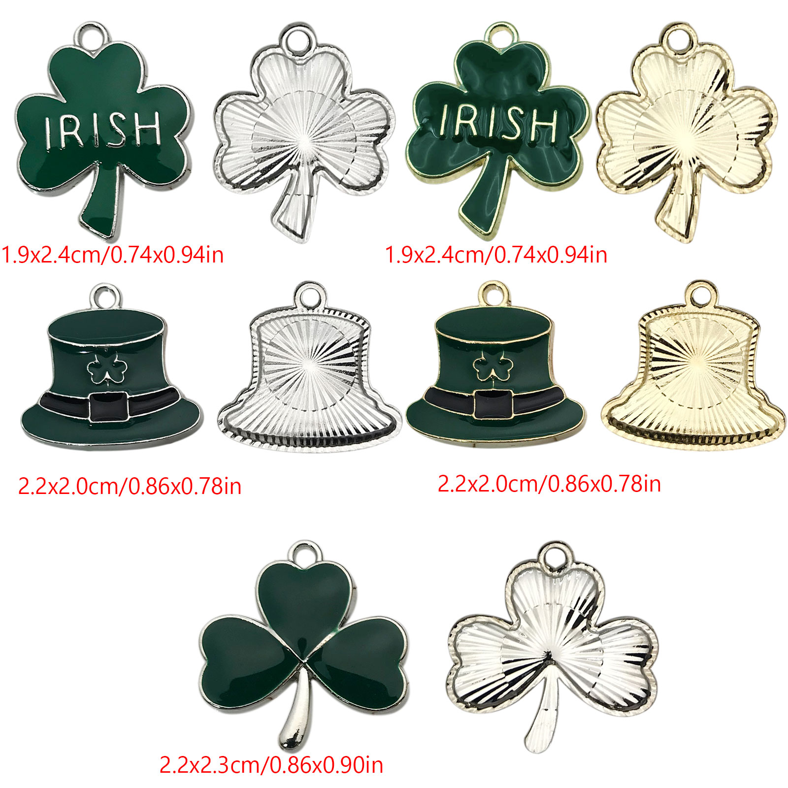 10/14pcs Enamel Green Lucky Cl - огляд і ціна Red Clover Flower