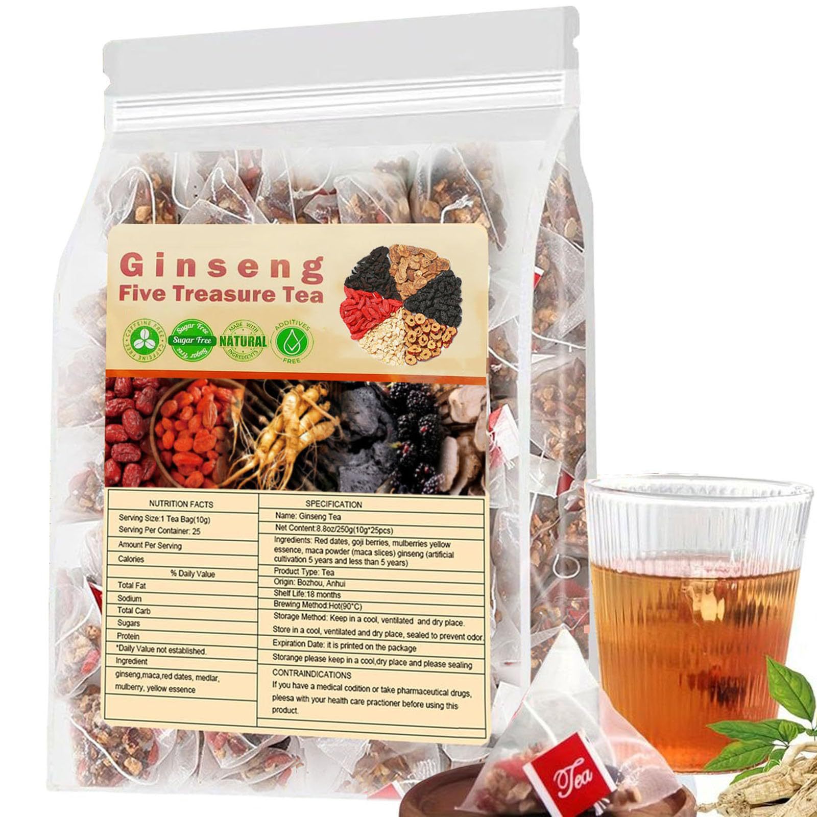 Ginseng Five Treasures Tea Kid - огляд і ціна Herbal Wellness