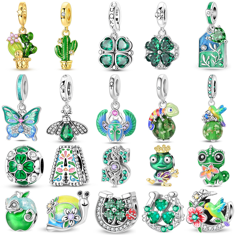 New 925 Sterling Silver Green  - огляд і ціна Red Clover Flower