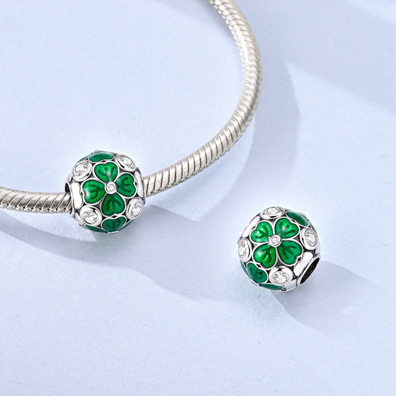 New 925 Sterling Silver Green  - огляд і ціна Red Clover Flower